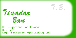 tivadar ban business card